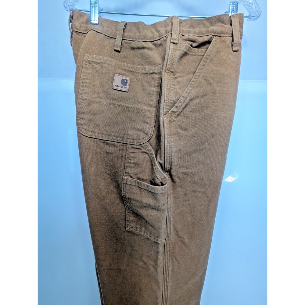 Carhartt Men's B111 Double Knee Flannel lined Carpenter Pants - 36 x 32 Brown - Picture 8 of 16